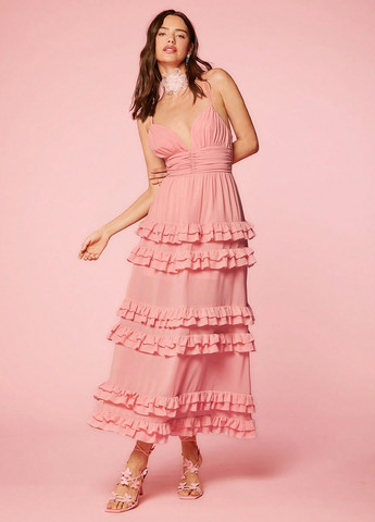 Світло-рожева кежуал сукня сукня-комбінація SHEIN однотонна