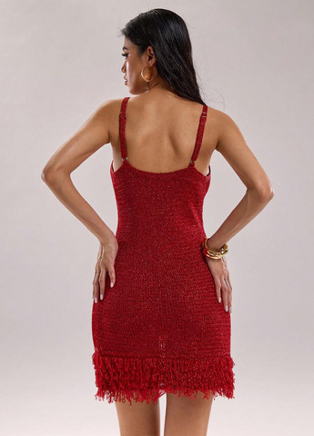 Красное праздничный, кэжуал платье платье-майка SHEIN однотонное