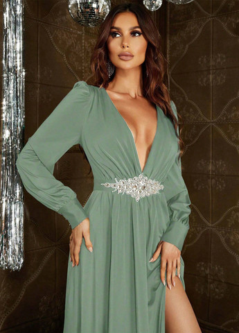 Мятное вечернее платье клеш Faeriesty однотонное