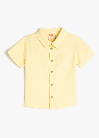 Светло-желтая кэжуал рубашка однотонная KOTON