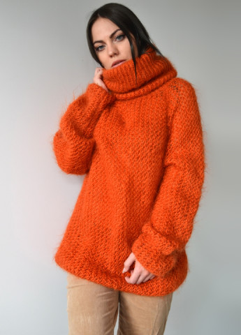 Оранжевый зимний свитер Keslove