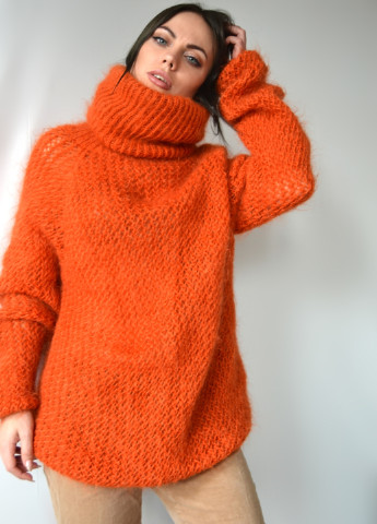 Оранжевый зимний свитер Keslove