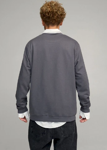 Темно-сірий світшот чоловічий oversize /no flis/ YAPPI (252258611)