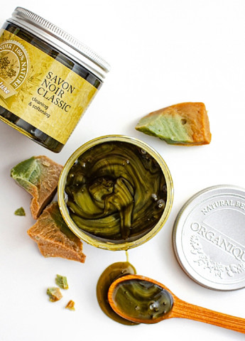 Натуральное эксфолиативных оливковое мыло (100% натуральное) Savon Noir 200мл 317104 Organique (231263419)