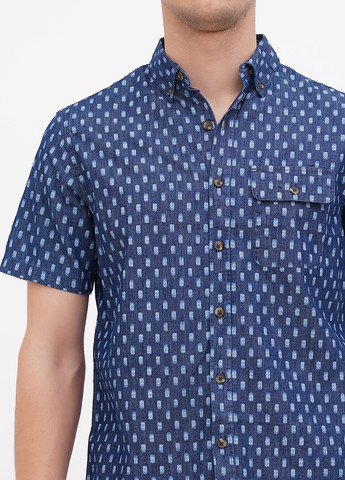 Синяя кэжуал рубашка с геометрическим узором Old Navy