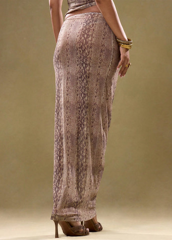 Разноцветная кэжуал с анималистичным узором юбка SHEIN карандаш