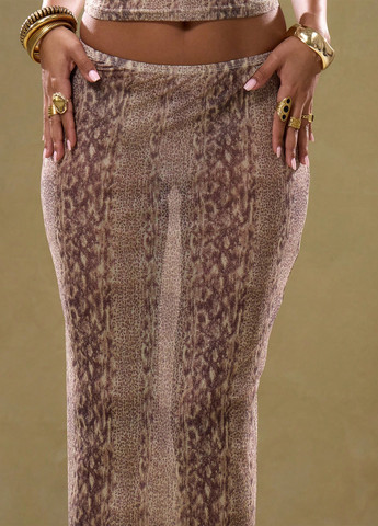 Разноцветная кэжуал с анималистичным узором юбка SHEIN карандаш