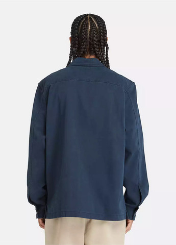 Темно-синяя кэжуал рубашка однотонная Timberland