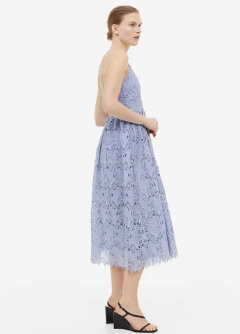 Блакитна кежуал сукня кльош H&M однотонна