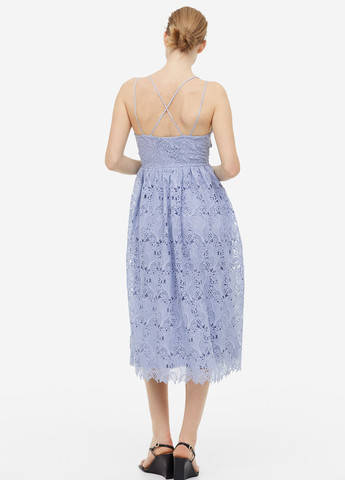 Блакитна кежуал сукня кльош H&M однотонна