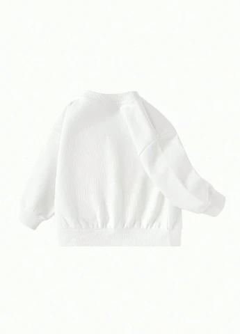 SHEIN свитшот однотонный белый кэжуал хлопок