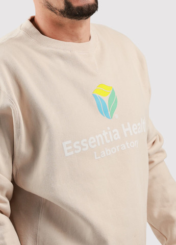 Светло-бежевый свитшот Blue 84 надпись без декора (361422148)