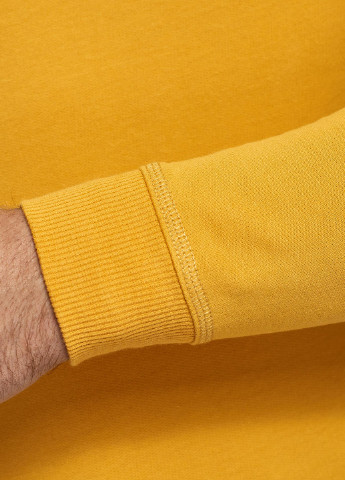 Свитшот Oodji - Прямой крой однотонный желтый кэжуал хлопок - (207801393)