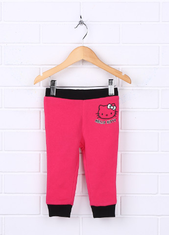 Малиновые кэжуал демисезонные со средней талией брюки Hello Kitty