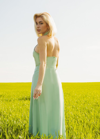 М'ятна повсякденний сукня з відкритою спинкою Gepur однотонна
