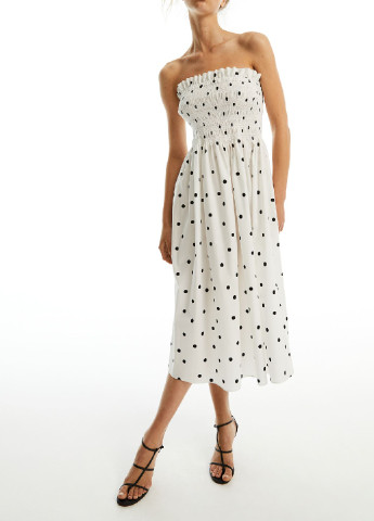Білий кежуал сукня H&M в горошок