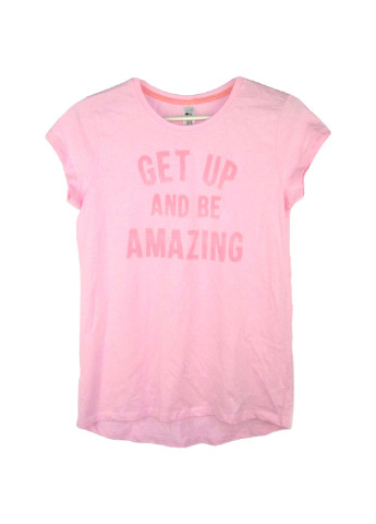 Светло-розовая летняя футболка с коротким рукавом C&A