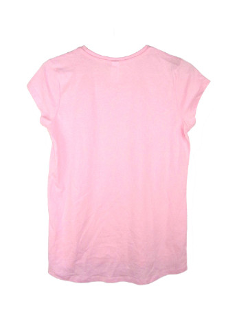 Светло-розовая летняя футболка с коротким рукавом C&A