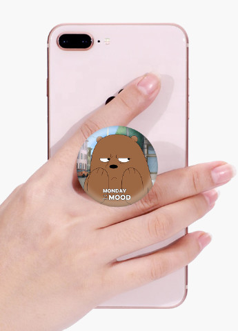 Попсокет (Popsockets) держатель для смартфона Вся правда о медведях (We Bare Bears) (8754-2900) Черный MobiPrint (229014763)