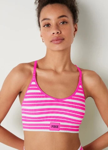 Розовый топ бюстгальтер Victoria's Secret без косточек полиамид