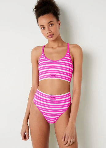 Розовый топ бюстгальтер Victoria's Secret без косточек полиамид
