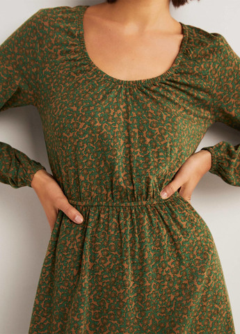 Фисташковое кэжуал платье а-силуэт Boden с абстрактным узором