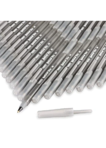 Набір кулькових ручок 60 шт Round Stic Xtra Life Чорна масляна (GSM609-Blk) (B0012YVGOW) Bic (255254627)