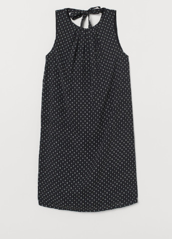 Чорна кежуал плаття, сукня H&M з візерунком "гусяча лапка"