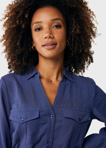 Синее кэжуал платье рубашка Mexx однотонное