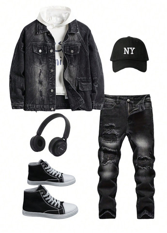 Чорна демісезонна куртка SHEIN