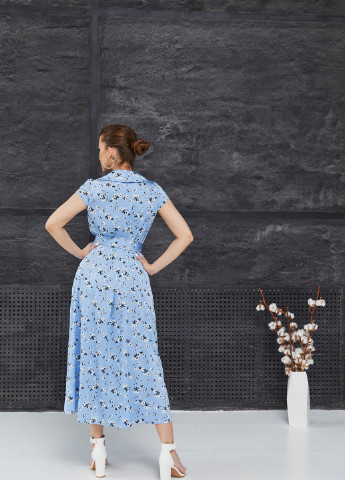 Блакитна кежуал сукня MN з квітковим принтом