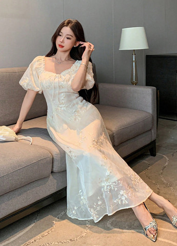 Кремова кежуал сукня а-силует SHEIN однотонна