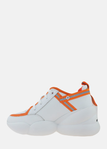 Білі осінні кроссовки rp1356 белый-оранжевый Prellesta