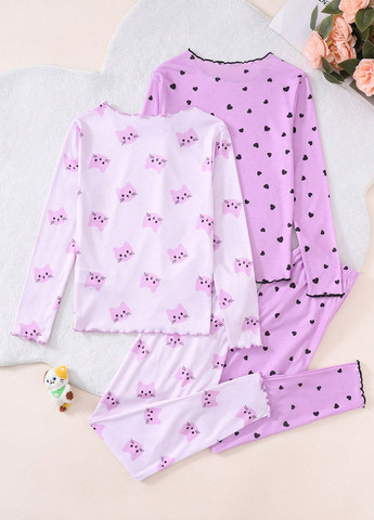 Фиолетовая всесезон пижама (кофта, штаны) кофта + брюки SHEIN