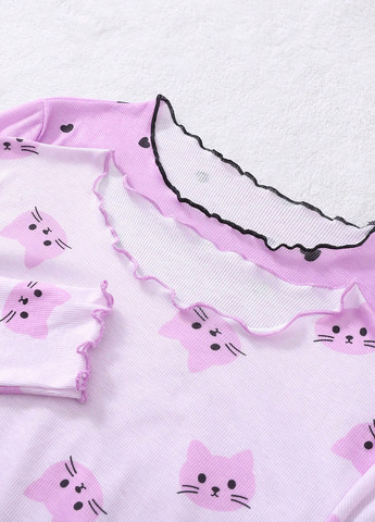 Фиолетовая всесезон пижама (кофта, штаны) кофта + брюки SHEIN