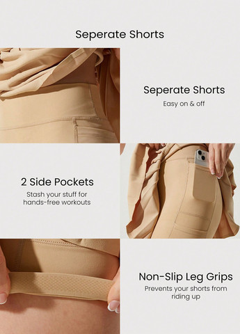 Бежева спортивна, кежуал сукня кльош SHEIN однотонна