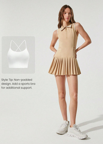 Бежева спортивна, кежуал сукня кльош SHEIN однотонна