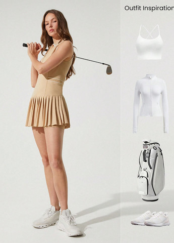 Бежева спортивна, кежуал сукня кльош SHEIN однотонна