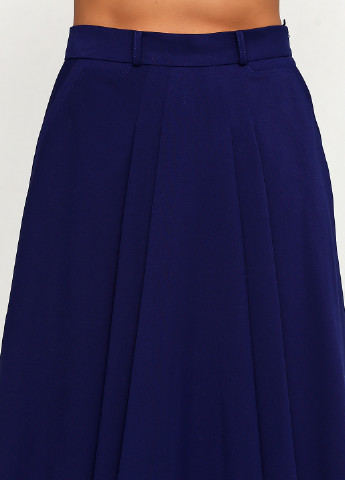 Синяя кэжуал однотонная юбка Sassofono Club а-силуэта (трапеция)