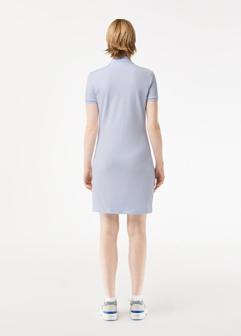 Светло-голубое кэжуал, спортивное платье поло Lacoste однотонное