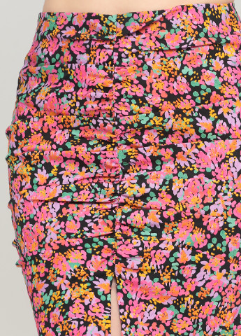 Разноцветная кэжуал цветочной расцветки юбка Zara а-силуэта (трапеция)