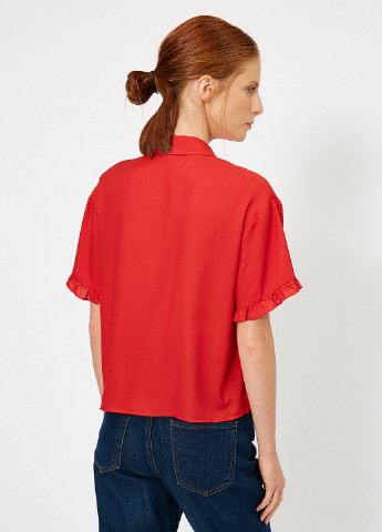 Красная кэжуал рубашка однотонная KOTON
