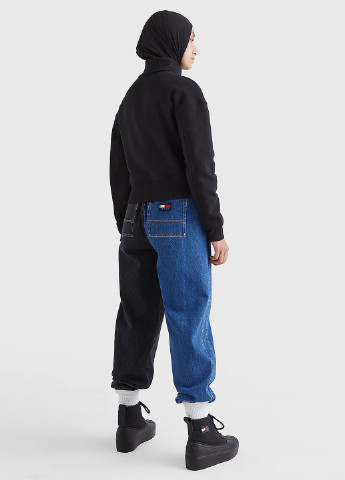 Свитшот Tommy Jeans - Прямой крой однотонный черный кэжуал трикотаж, хлопок - (257187221)