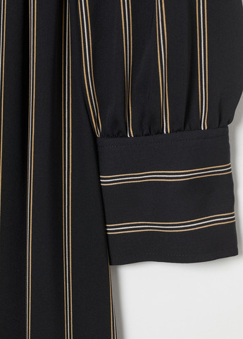 Черное кэжуал платье клеш, рубашка H&M в полоску