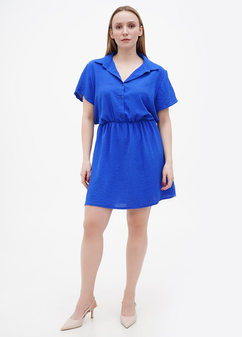 Синя кежуал сукня сорочка Boohoo однотонна