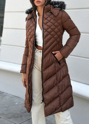 Коричнева зимня куртка SHEIN