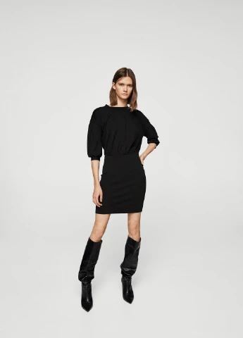 Черное кэжуал платье Mango однотонное