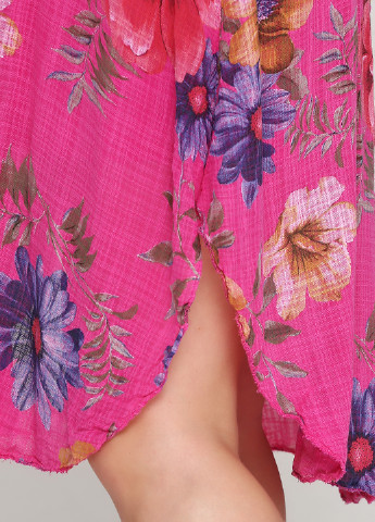 Малиновое кэжуал платье New Collection с цветочным принтом