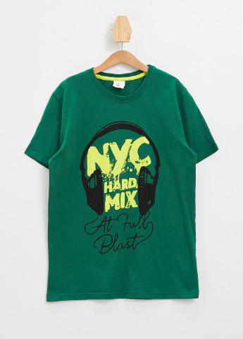 Зелена літня футболка DeFacto