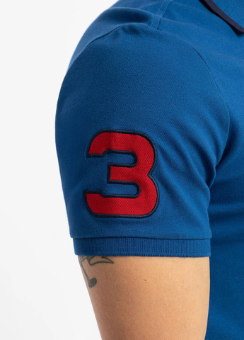 Синяя футболка-поло для мужчин U.S. Polo Assn. однотонная